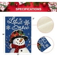 thumbnail image 5 of SM-XLHN Let It Snow Snowman Snowflake Christmas Garden Flag 12x18 Inch Double Sided, Blue Winter Farmhouse Yard Outdoor Decorative Flag, 5 of 6