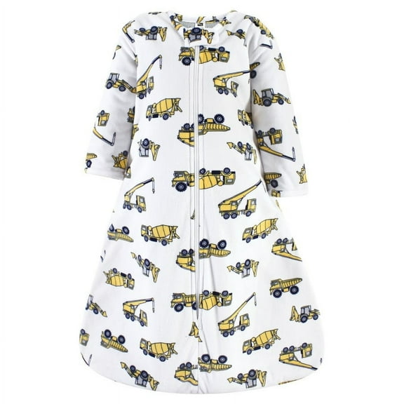 Hudson Baby Infant Boy Long Sleeve Plush Faux Fur Sleeping Bag, Wearable Blanket, Construction, 0-6 Months