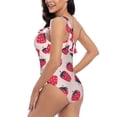 thumbnail image 5 of Yiaed Strawberry Print Women One Piece Swimsuits Tummy Control One Shoulder Bathing Suits Pattern Ruffle Swimwear-Large, 5 of 8