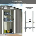thumbnail image 2 of Patio 6ft x4ft Bike Shed Garden Shed, Metal Storage Shed with Adjustable Shelf and Lockable Door, Tool Cabinet with Vents and Foundation for Backyard, Lawn, Garden, Gray, 2 of 5