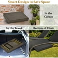 thumbnail image 4 of Outdoor Side Table, Portable Wicker Coffee Table with Rattan and Steel Frame, All Weather Pre-Assembled Coffee Furniture, Standing Folding Patio for Courtyard, Poolside, Garden (Brown), 4 of 18