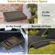 thumbnail image 4 of Outdoor Side Table, Portable Wicker Coffee Table with Rattan and Steel Frame, All Weather Pre-Assembled Coffee Furniture, Standing Folding Patio for Courtyard, Poolside, Garden (Brown), 4 of 18