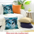 thumbnail image 4 of FCXZI Throw Pillow Cover Dolphins Water Play Party Supplies 100% Linen 18x18in, 4 of 5