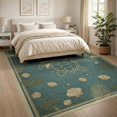 thumbnail image 3 of ODIKA 8'x10' Washable Area Rug Non-Shedding, Easy Care, Vintage Nautical Map Ocean Compass Coral Border Wave Reef Turtle Flowing Dynamic for King Size Bedroom Under Bed, Master Suite, 3 of 7