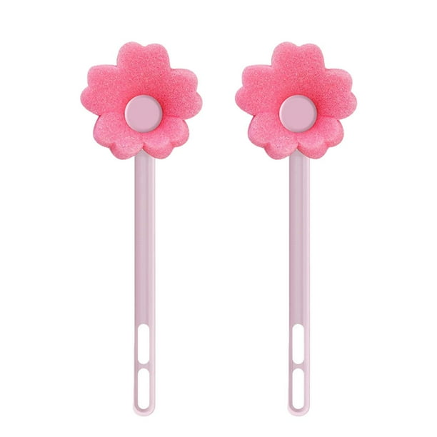 Cepillo limpiador de botellas con forma de flor, duradero, cepillo para botellas de agua, cepillo para limpiar tazas, 2