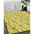 thumbnail image 3 of Ahgly Company Machine Washable Indoor Round Transitional Bold Yellow Area Rugs, 6' Round, 3 of 7