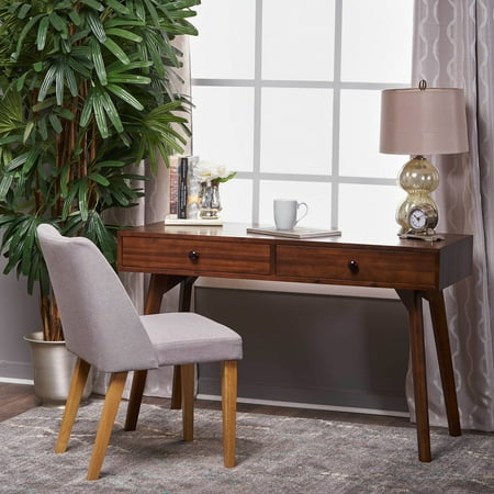 UPC: 0849114969342 | Javier Walnut Finished Acacia Wood Desk