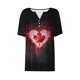 thumbnail image 5 of Fiudx Ofertas de La Semana Blusa de Manga Corta Estampada a La Moda para Mujer, Blusas Informales con Cuello En V, 5 of 5