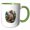 Green/White, variant on 3drose, Ruffed Grouse Amongst Mountain Laurel Flowers, 11oz Two-tone Green Mug