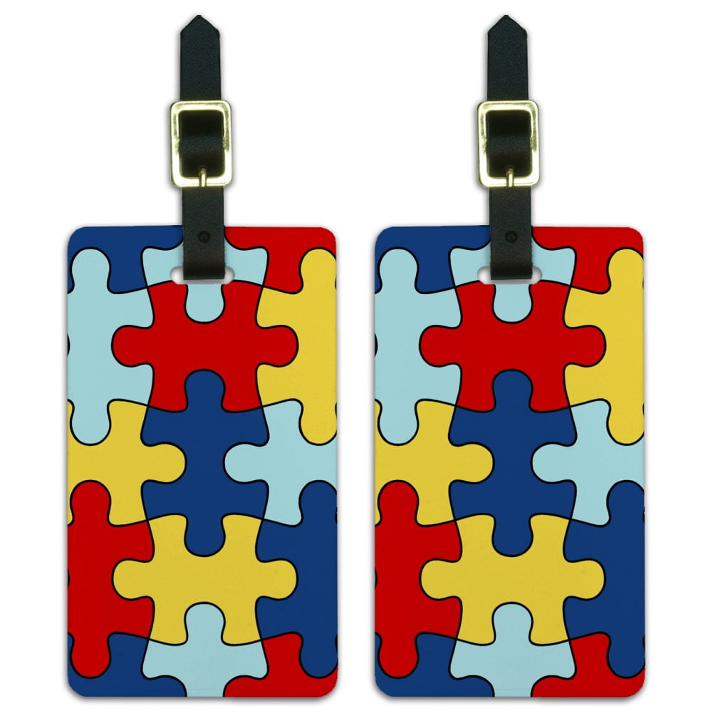 Graphics and More Autism Awareness Diversity Puzzle Pieces Luggage ID
