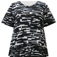 thumbnail image 1 of A Personal Touch Women's Plus Size Knit Top - Black & White Abstract Geometric - 1X, 1 of 3