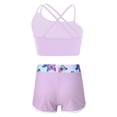 thumbnail image 2 of Lejafay Kids Girls Sports Swimming Workout Outfits Backless Tank Top Camisole Vest with Elastic Wide Lavender 14, 2 of 5