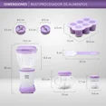 thumbnail image 2 of RCA Procesador de Alimentos BabyBullet RC-NBB, 200 W, libre de BPA, cuchillas de acero inoxidable, incluye 6 tarros de 50 ml, vaso con asas de 170 ml, bandeja flexible, espátula y vaso de 295 ml., 2 of 10