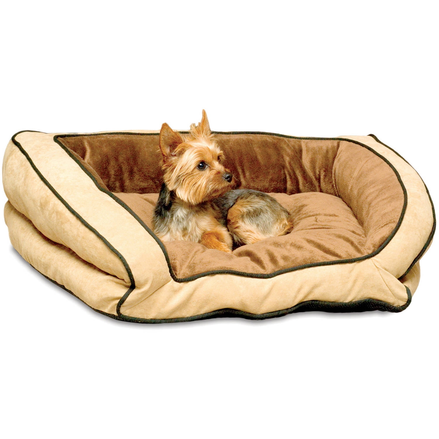 K&H Pet Products Bolster Couch Dog Bed, Small, Mocha/Tan