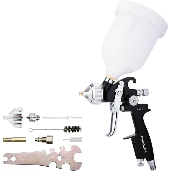 ENDOZER Economical All-Round Spary Gun Pneumatic Gravity Feed Painter with 1.4mm Nozzles, 20 oz, 600cc