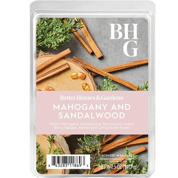 Mahogany & Sandalwood Scented Wax Melts, Better Homes & Gardens, 5 oz (Value Size)