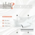 thumbnail image 3 of Elegant Comfort Luxurious 4-Piece Silky Satin Sheet Set, Skin and Hair Friendly, Wrinkle, Fade, Stain Resistant with Deep Pockets Fitted Sheet, Cooling Soft Satin Sheet Set, Queen, White, 3 of 5