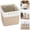 White and Khaki (Large), variant on Storage Cubes,storage cubes,1 Pack Small Foldable Fabric Storage Cube Organizer - Linen Collapsible Storage Bin with Rope Handles for Home, Closet, Office, Toys, Clothes, Durable & Stylish