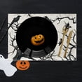 thumbnail image 4 of 4PCS Halloween Placemats  Ghost Skeleton Spooky Pumpkins Halloween Table Place Mats Set  Seasonal Kitchen Dinning Halloween Table Decor for Dining Table  Pumpkins Halloween Decorations In, 4 of 7