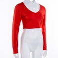 thumbnail image 2 of ZAXARRA Haut Court Ajusté pour Femmes Manches Longues Sport Athlétique Blouse, 2 of 5