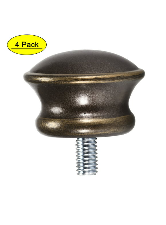 Uxcell Curtain Rod Finials Plastic M5 Thread Dia 1.1 inch x 1.06 inch Brown 4Pack