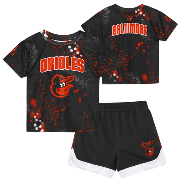Preschool Outerstuff Black Baltimore Orioles Pinch Hitter Infielder T-Shirt & Shorts Set