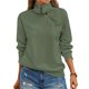 thumbnail image 2 of Sudadera con Cremallera para Mujer, Cuello Alto, Larga, Informal, Holgada, Tops Verde L, 2 of 7