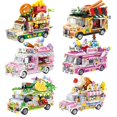 thumbnail image 1 of Juguetes de bloques de construcción ensamblados de plástico educativo para niños, camión de comedor, pastel, hamburguesa, helado, juguetes, 1 of 2