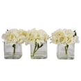 thumbnail image 1 of Vickerman Hortensia Blanc 5" en Cube de Verre 3/Set - F12236, 1 of 2