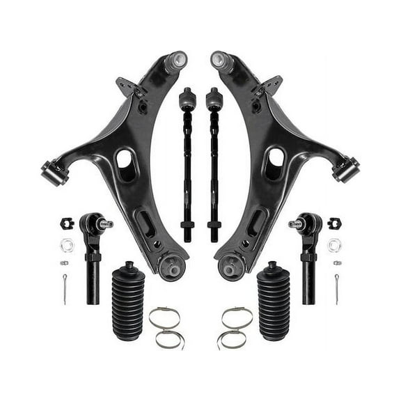 Front Control Arm and Tie Rod End Kit - Compatible with 2010 - 2014 Subaru Outback 2011 2012 2013
