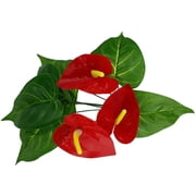 Komodo Anthurium, Artificial Plant, Green and Red, Aquarium Decor