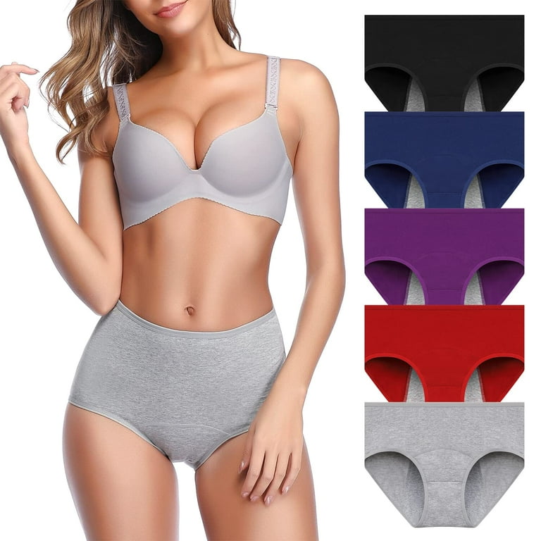 OLIKEME 5 Pack Underwear for Women Cotton Briefs Full Coverage