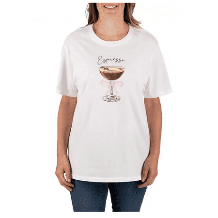 State of Mine Women's Medium White Espresso Graphic Tee