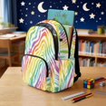 thumbnail image 3 of Garronmavis Multicolor Rainbow Zebra Stripe Casual Backpack Kit, 17 Inch Vibrant Animal Print Kids School Bag Set with Thermal Lunch Box, Pen Case and Water Bottle Holder, 3 of 7
