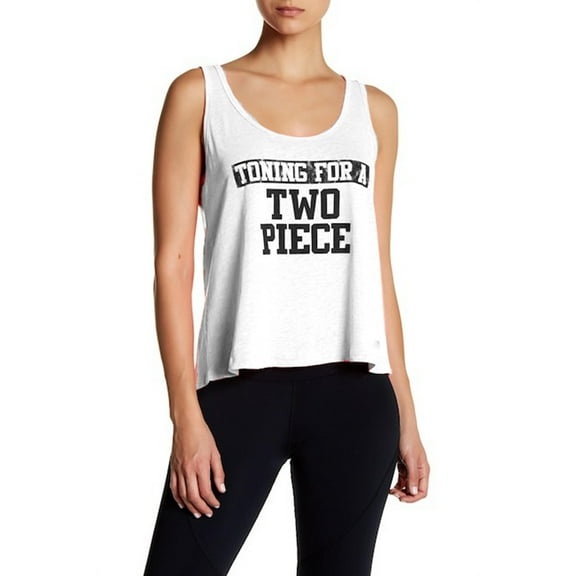 The Balance Collection Graphic Crop Singlet Tank, White, S