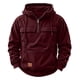 thumbnail image 3 of MHFRRA Sudadera Informal con Capucha y Mangas Raglán de Pana para Hombre, con Bolsillos con Cremallera, para Uso Diario En Otoño E Invierno Rojo, 3 of 4