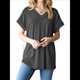 thumbnail image 1 of Blusa Informal de Verano para Mujer, de Corta, con Cuello en V, de Punto, Holgada, , Elegante. Gris Oscuro XL, 1 of 8