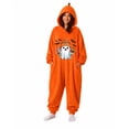 thumbnail image 2 of Halloween Cute Flannel Onesie for Women Men, Oversize Hood Soft Plush Pajama Jumpsuit, Sleepwear for Party Cosplay Home Lounge Ginger L, 2 of 5