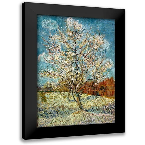 Van Gogh, Vincent 11x14 Black Modern Framed Museum Art Print Titled - The Pink Peach Tree 1888