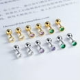 thumbnail image 3 of EOEMY Sparkling 925 Sterling Silver Bow Color Zircon Stud Earrings Gift Screw Backs-Silver-Clear, 3 of 6
