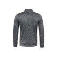 thumbnail image 3 of Gureui Men's Autumn Winter Casual Thin Fleeced Tops, Solid/Speckled Pattern Long Sleeve Stand Collar Front Half Zipper Loose Pullover Tops, 3 of 5