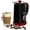 Black w/red trim, variant on Moss & Stone Electric Milk Frother - Latte Art Steamer, Electric Cappuccino Machine And Milk Warmer, Hot Foam Maker and Milk Warmer for Latte, Cappuccinos, Macchiato, Hot Chocolate Milk