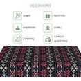 thumbnail image 6 of 60x84 Inch Christmas Rectangle Tablecloth Snowflake Geometric Vintage Stripe Table Cloth Washable Durable Table Cover for Kitchen Dining Banquet Ugly Christmas Sweater Party Decor, 6 of 7