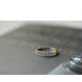 thumbnail image 3 of Anillo de compromiso de oro para mujer, elegante anillo chapado en oro de 14 k, doble fila, banda de eternidad, tamaño, 3 of 4