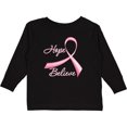 thumbnail image 3 of Inktastic Hope Believe Breast Cancer Ribbon Boys or Girls Long Sleeve Toddler T-Shirt, 3 of 5