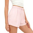 thumbnail image 4 of NAISIBABY Girls Home Shorts, Loose Casual Elastic Waist Lightweight Ice Silk Kids Loungewear Shorts Pink 11T, 4 of 7