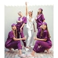 thumbnail image 3 of Pijama de dama de honor para mujer, ropa de dormir de seda, satén personalizado, fiesta nupcial, Tops y pantalones, 2 piezas, 3 of 4