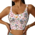 thumbnail image 3 of Goofa Hello Summer With Gnome Printed Sports Bras for Women, High Impact Running Bra Workout Crop Tank Tops Longline Sports Bra Push up-X-Large, 3 of 9