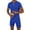 Blue, variant on VBTAPA Mens Shorts Sets 2025 Summer 2 Piece Outfits Waffle Knit Quarter Zip Polos with Drawstring Waist Shorts Casual Golf Track Suit Beach Vacation Set with Pockets Sale of the Day Black XL