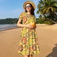 thumbnail image 4 of Lsque Colourful Tie Dye 1 Print Women's Casual Dress T-Shirt Summer Short Sleeve Scoop Neck Swing Dresses, 4 of 6